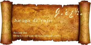 Juriga Ármin névjegykártya